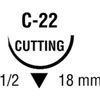 Medtronic Sofsilk Reverse Cutting Suture with Needle C-22