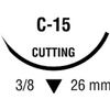 Medtronic Sofsilk Reverse Cutting Suture with Needle C-15