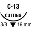 Medtronic Sofsilk Reverse Cutting Suture with Needle C-13