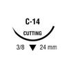 Medtronic Sofsilk Reverse Cutting Suture with Needle C-14
