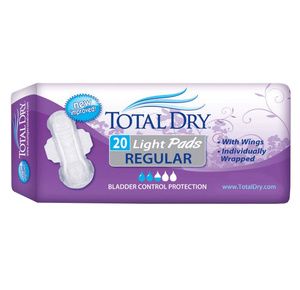 Secure Personal Care TotalDry Incontinence Light Pad With Wings