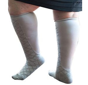 Xpandasox Plus Size/Wide Calf Cotton Blend Diamond Knee High Compression Socks