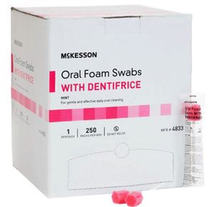 Mckesson Oral Foam Swabs with Dentifrice
