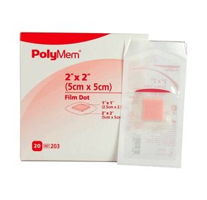 PolyMem Film Adhesive QuadraFoam Hydrogel Dot Dressing
