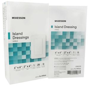 McKesson Adhesive Sterile Rectangle Island Dressing