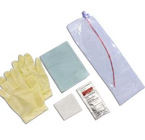 Rusch MMG Closed System Red Rubber Intermittent Catheter Kit - Straight Tip