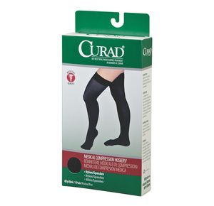 Medline Curad Hospital-Quality Closed Toe Thigh High 20-30mmHg Medical Compression Stockings