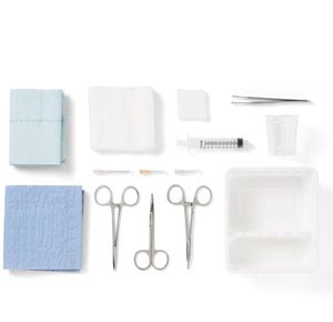 Medline Laceration Trays with Comfort Loop Instruments