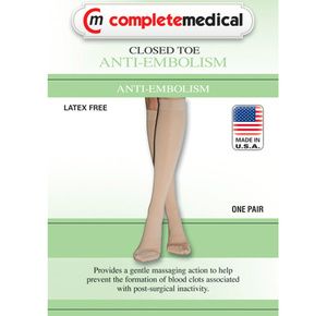 Complete Medical Below Knee 15-20mmHg Closed Toe Anti-Embolism Stockings