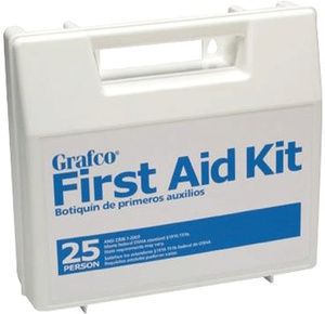 Graham-Field Stocked First Aid Plastic Kit With Dividers For 25 Persons
