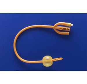 Rusch Gold Silicone Coated 3-Way Foley Catheter - 30cc Balloon Capacity