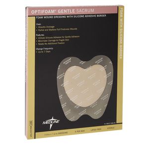 Medline Optifoam Gentle Sacrum Silicone Border Dressing