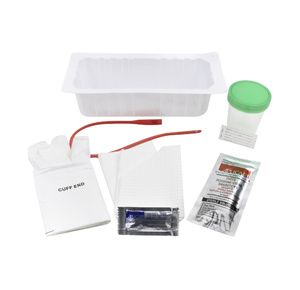 McKesson Urethral Intermittent Red Rubber Catheter Tray Without Balloon