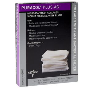 Medline Puracol Plus AG Collagen Rope Dressing with Antimicrobial Silver
