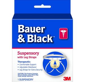 3M Bauer & Black Scrotal Support Suspensory With Leg Straps