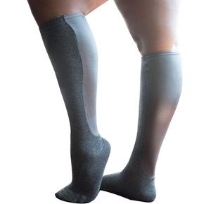 Xpandasox Plus Size/Wide Calf Cotton Blend Solid Panel Knee High Compression Socks