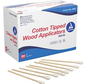 Dynarex Cotton Tipped Applicator with Wood Shaft