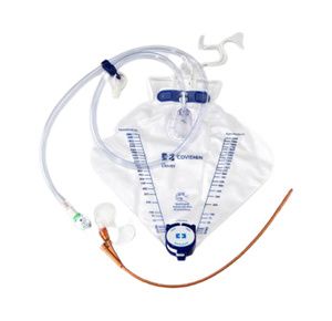 Cardinal Dover Two-Way Silver Hydrogel Coated Indwelling Catheter Kit - 5cc Balloon Capacity