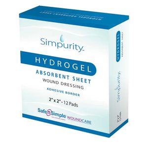 Safe n Simple Simpurity Hydrogel Absorbent Wound Dressing Sheet With Adhesive Border