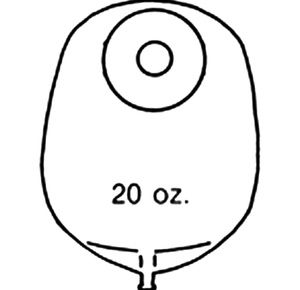 Nu-Hope Nu-Flex Round Post-Operative Mid-Size Urinary Pouch With Flutter Valve