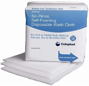 Coloplast Bedside-Care EasiCleanse No-Rinse Self-foaming Disposable Washcloth