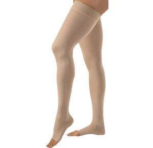 BSN Jobst Open Toe Thigh High 20-30mmHg Firm Compression Stockings with Silicone Band