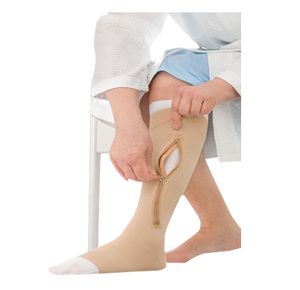 BSN Jobst Ulcercare Open Toe Knee High 40mmHg Zippered Compression Stockings with Liners