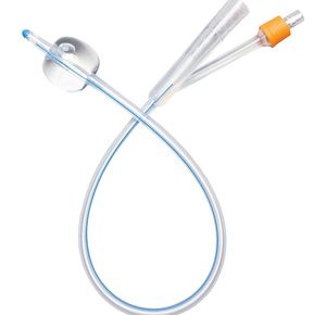 Medline Two-Way 100% Select Silicone Straight Tip Foley Catheter - 30cc Balloon Capacity