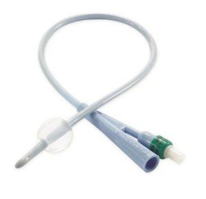 Cardinal Two-Way Dover Silver Foley Catheter - 5cc Balloon Capacity
