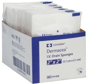 Covidien Dermacea IV 2s Sterile Drain Sponge