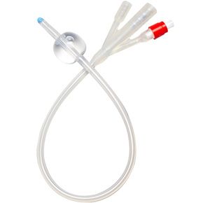 Medline Three-Way Select Silicone Straight Tip Foley Catheter - 30cc Balloon Capacity