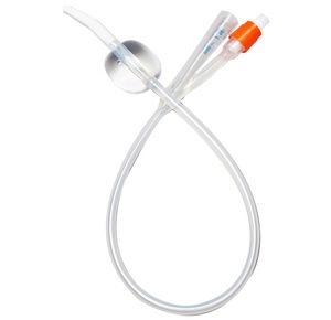 Medline Two-Way 100% Select Silicone Coude Tip Foley Catheter - 10cc Balloon Capacity