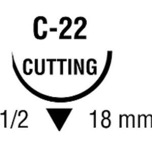 Medtronic Sofsilk Reverse Cutting Suture with Needle C-22