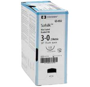 Medtronic Sofsilk Pre-Cut 12x30 Inch Suture with No Needle