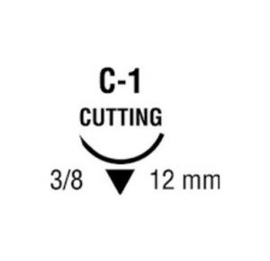 Medtronic Sofsilk Reverse Cutting Suture with Needle C-1
