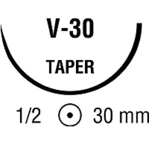 Medtronic Sofsilk Taper Point Suture with Needle V-30