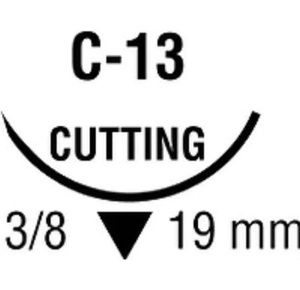 Medtronic Sofsilk Reverse Cutting Suture with Needle C-13