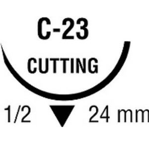 Medtronic Sofsilk Reverse Cutting Suture with Needle C-23