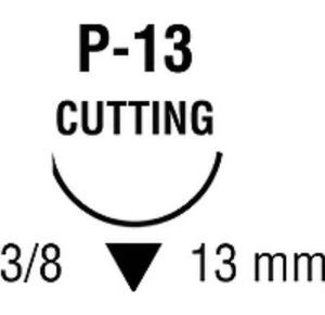 Medtronic Sofsilk Premium Reverse Cutting Suture with Needle P-13