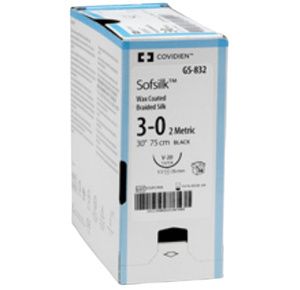 Medtronic Sofsilk Premium Reverse Cutting Suture with Needle P-18