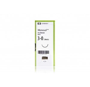 Medtronic Monosof Dermalon Conventional Cutting Sutures PC-12 Needle