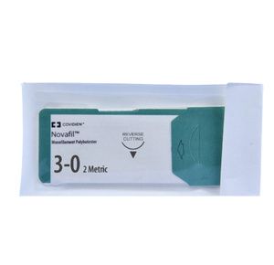 Medtronic Novafil Premium Reverse Cutting Monofilament Polybutester Sutures With Needle P-12
