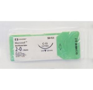 Medtronic Monosof Dermalon Reverse Cutting Sutures C-15 Needle