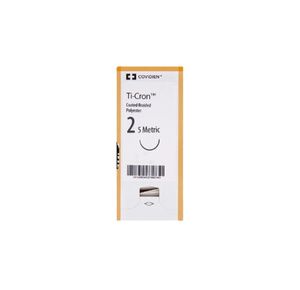 Medtronic Ti-cron Reverse Cutting Polyester Suture with HOS-10 Needle