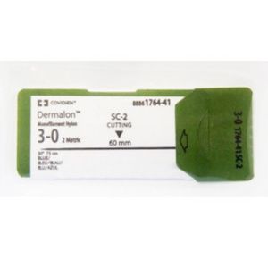 Medtronic Monosof Dermalon Conventional Cutting Sutures SCE-4 Needle