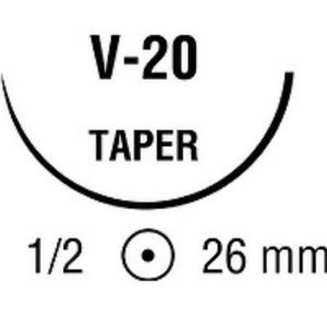 Medtronic Sofsilk Nonabsorbable Taper Point Suture with Needle V-20