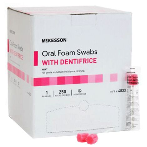 Buy Mckesson Oral Foam Swabs with Dentifrice